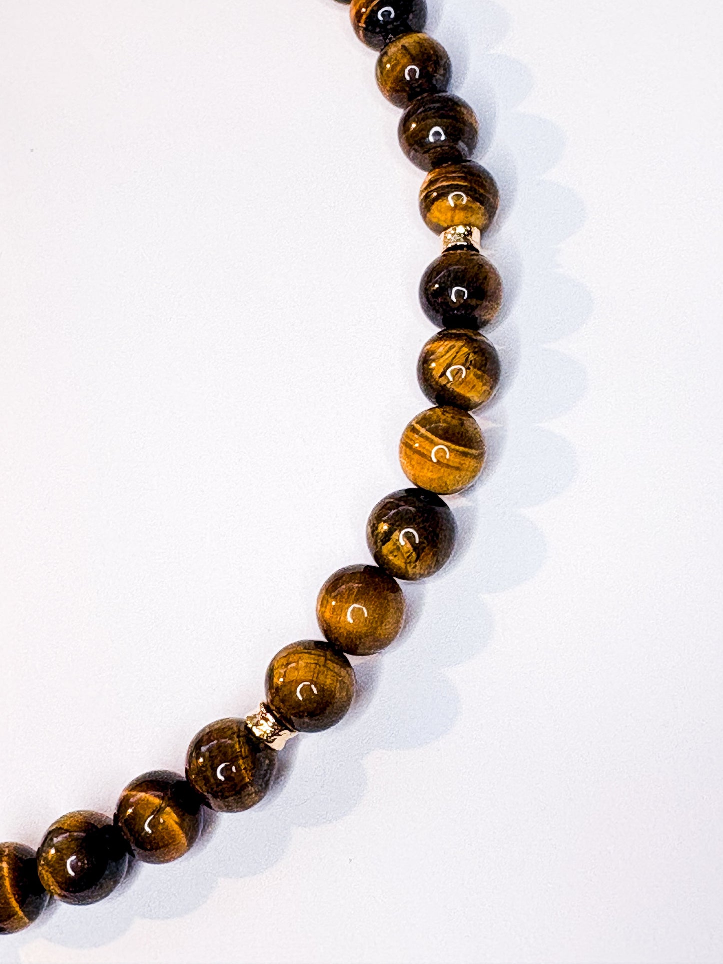 Siena Tigers Eye Chunky Beaded Asymmetric Pendant Necklace