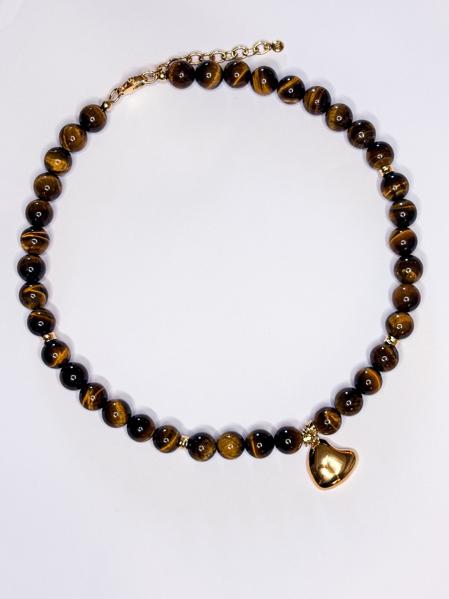 Siena Tigers Eye Chunky Beaded Asymmetric Pendant Necklace